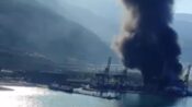 Rus uçağı İskenderun Limanı’ndaki yangına müdahale etti